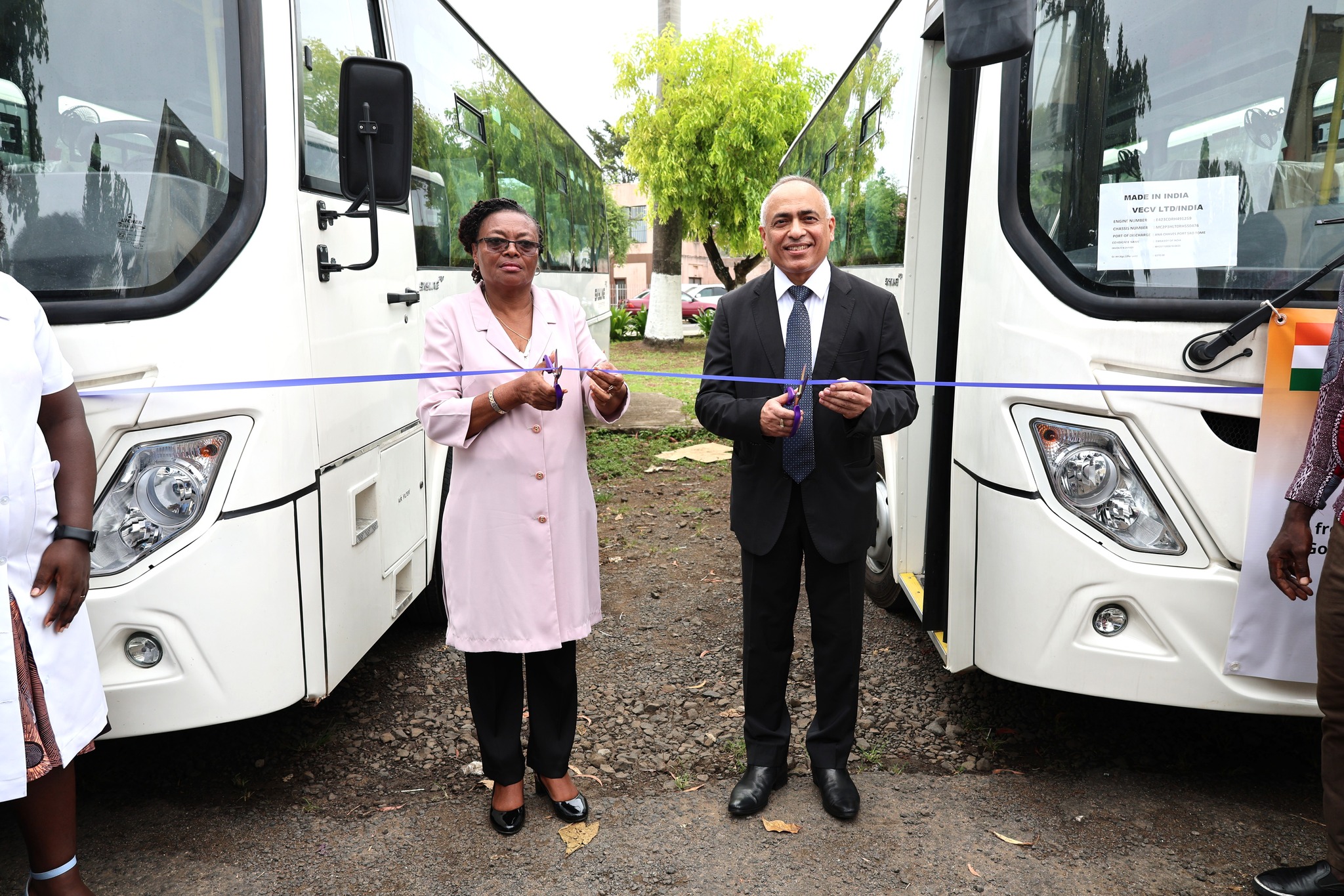 Government of India gifted 6 school buses to the Government of Sao Tome and Principe